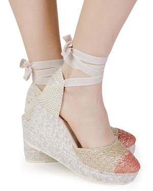 Espadrilles Woven Platform Wedges - Grey