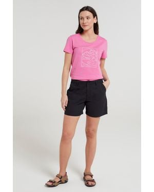 Mountain Warehouse 'Bayside' Shorts Uv Protect Max Breathable Summer Casual Comfy Bottoms Cotton - Pink