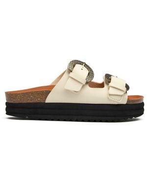 V.Gan Vegan Plum Footbed Reptile Sandals - Natural