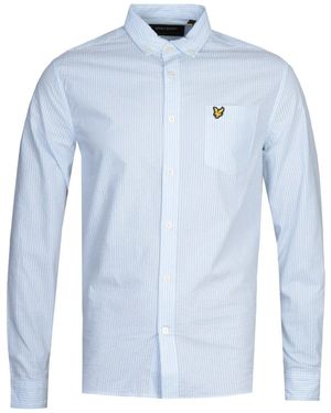 Lyle & Scott Seersucker Long Sleeve Shirt - Blue