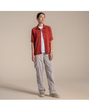 Craghoppers Ladies Nosilife Pro Iii Long-Sleeved Shirt (Cinnabar) - Red