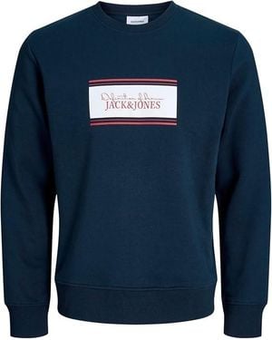 Jack & Jones Crew Neck Sweatshirt Casual Pullover - Blue