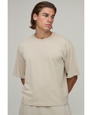 BoohooMAN Essential Oversized Boxy Fit T- Shirt - Natural