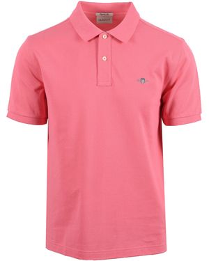 GANT Reg Shield Ss Pique Polo Shirt Rose Cotton - Pink
