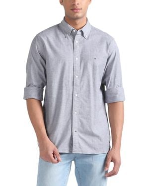 Tommy Hilfiger Shirts Regular Fit Oxford Long Sleeve Casual Cotton Formal - Blue