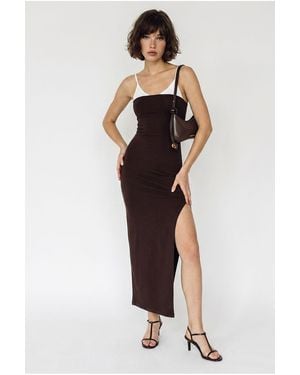 Bianco Lucci Midi Dress - Brown