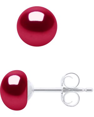 Ateliers Saint Germain Earrings Of 925 And Real Cultured Freshwater Pearls Button 6-7 Mm