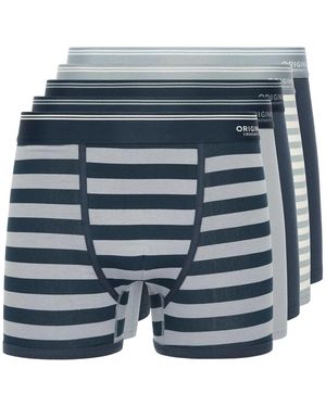 Crosshatch Linatrix Boxer Shorts (Pack Of 5) - Blue