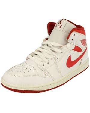 Nike Jordan 1 Mid Leather Trainers - White
