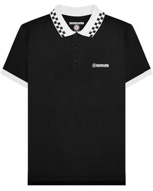 Lambretta Chequered Polo Shirt - Black