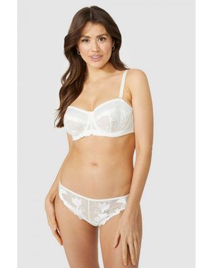 Coast Gorgeous Dd+ Lily Embroidery Bridal Non Pad Strapless Bra - White