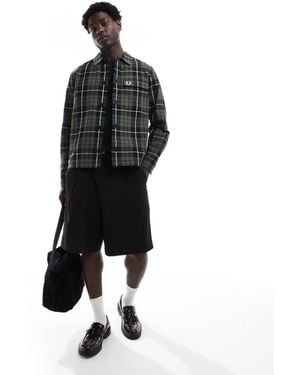 Fred Perry Check Overshirt - Black