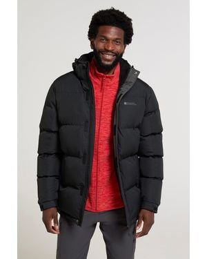 Mountain Warehouse 'Snow' Padded Jacket Water Resistant Adjustable Hood Everyday Rain Coat - Red