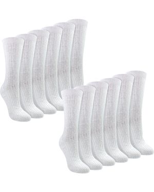 Sock Snob Ladies 12 Pack 100% Cotton Soft Breathable Socks - White