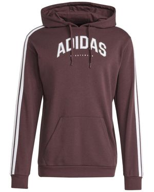 adidas Kangaroo Pocket Hooded Long Sleeve Sweatshirt - Purple