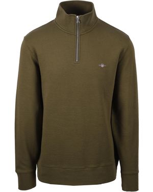 GANT Texture Half Zip Knitwear Juniper - Green