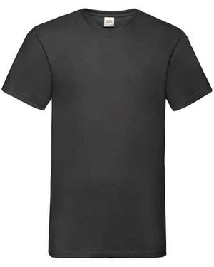 Fruit Of The Loom Valueweight V Neck T-Shirt Cotton - Black