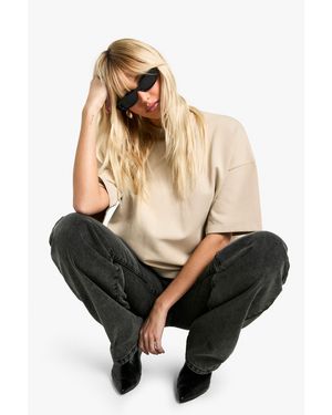 Boohoo Premium Soft Touch Interlock Oversized T-Shirt - Black