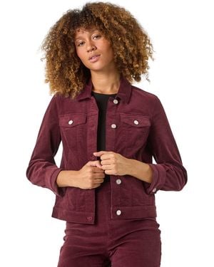 Roman Corduroy Pocket Detail Stretch Jacket - Red