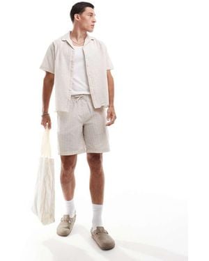 Jack & Jones Co-Ord Crinkle Short - White