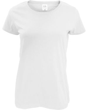 Fruit Of The Loom Ladies Lady Fit Short-Sleeved T-Shirt Cotton - White