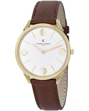 Pierre Cardin Pigalle Half Moon Watch Cpi.2012 Leather - White