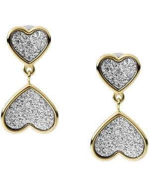 Fossil Jewellery 'Sutton' Stainless Steel Stud Earrings - White