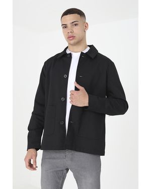 Brave Soul 'Swinton' Patch Pocket Coach Jacket Cotton - Black