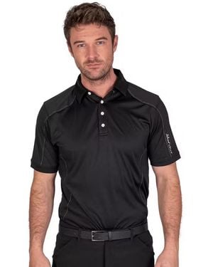 Island Green Gestikt Golf Poloshirt (zwart)