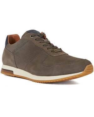 Dune Wf Trilogy Wide Fit Lace-Up Runner Trainers - Brown