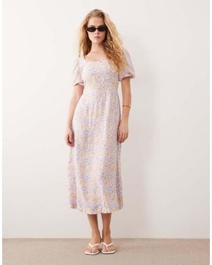 Nobody's Child Puff Sleeve Midi Dress - Pink