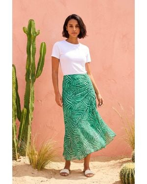 D.u.s.k Marked Ruffle Midi Skirt - Green