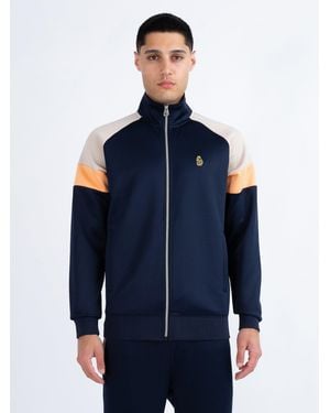 Luke 1977 Kas 3 Zip Through Funnel Neck Sweatshirt - Blue