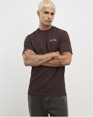 River Island T-Shirt Slim Fit Slinky Ame Saint - Brown