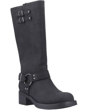 Rocket Dog Nash Faux Leather Heeled Knee High Boots - Black