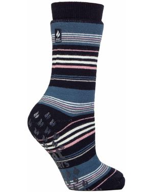 Heat Holders 1 Pack Thick 3.1 Tog Non Slip Thermal Slipper Socks For Raynauds - Blue