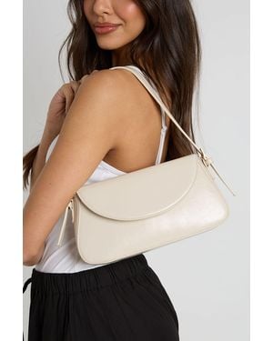 Boohoo Fold Over Structured Shoulder Bag - Black