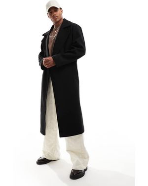 ASOS Oversized Wool Look Overcoat - Black