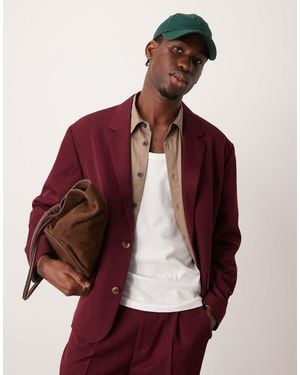ASOS Slouchy Boxy Suit Jacket - Red