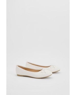 Good for the Sole Ava Comfort Bow Detailed Ballerina Flats - Natural