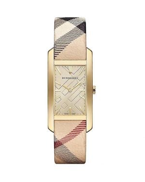 Burberry Bu9407 25Mm Case Leather Ladies' Watch Fabric - Metallic