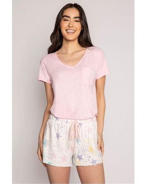 Pj Salvage Pointelle Knit Shorts - Pink