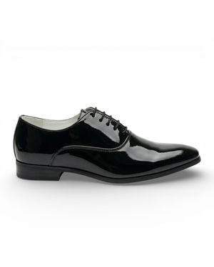 Infinity Leather Formal Patent Pu Oxford Dress Brogue Shoes Faux Leather - Black