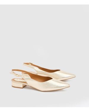 Wallis Isla Faux Leather Slingback Pointed Flats - Natural