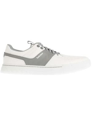 Timberland Maple Grove Lace Up Leather Low Cut Trainers (wit/grijs)