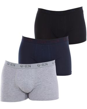 Q En Pack Of 3 Bamboo Cotton Stretch Boxers Q501 - Blue