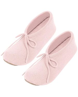 Pure Luxuries 'Millom' Cashmere & Merino Wool Medium Ballet Slippers - Pink