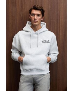 Grimelange Printed Hooded Regular Sweatshirt - White