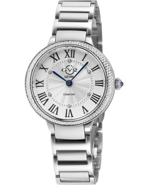 Gv2 Rome Brillante Diamond 316L Stainless Steel Case, Dial, Watch - Grey
