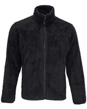 Sol's Adult Finch Fluffy Jacket (Carbon) - Blue